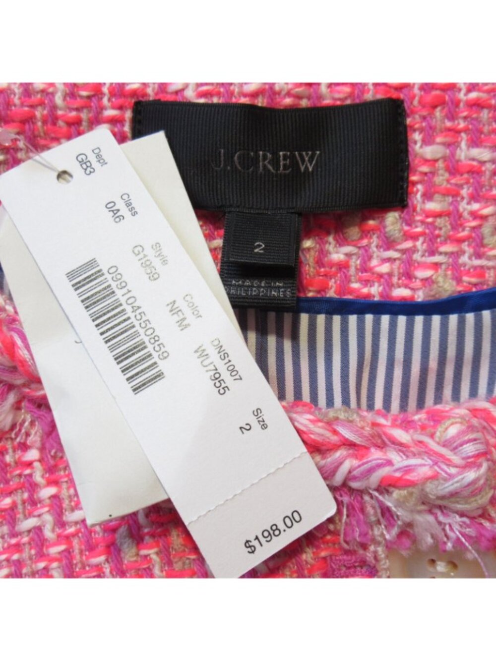 NWT J.Crew Peplum Lady Jacket in Neon Fuchsia Pink Tweed Blazer 2 - Picture 7 of 11